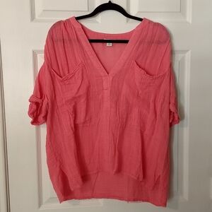 Sundance Coral V-Neck Blouse